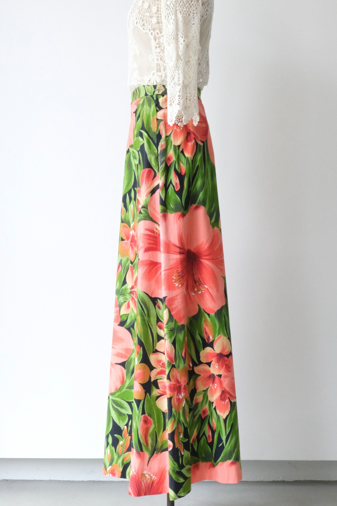 Tropical floral maxi skirt