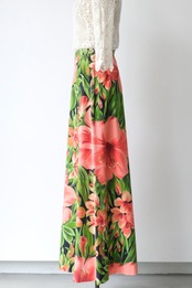 Tropical floral maxi skirt