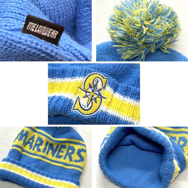 1点物◇マリナーズMLBボンボンニット帽ニットキャップ/ビーニー古着