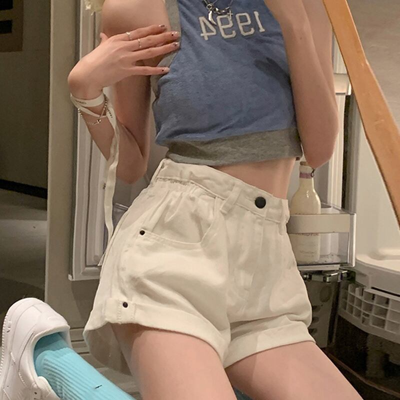 ショーツ サマーハイウェスト薄手パンツ Aライン 夏物 ブルマー 試着室58350678539