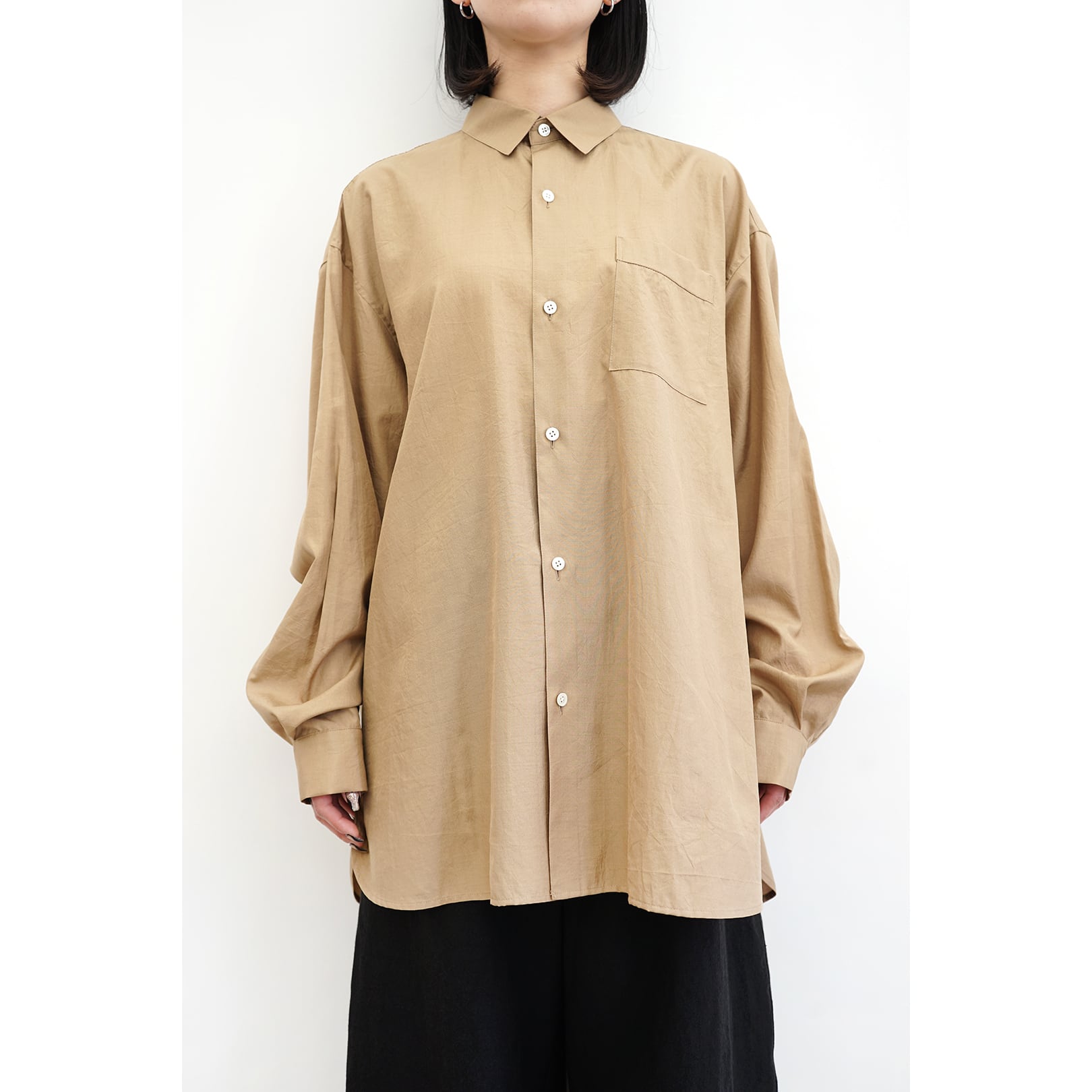 Blanc YM] (ブランワイエム) BL-23S-SWS Silk Wide Shirt (Gold