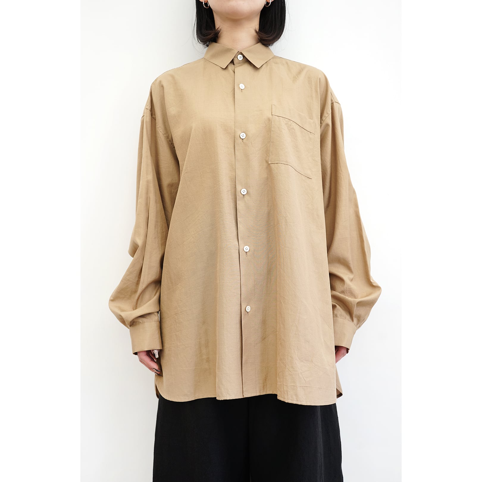 blanc YM Cotton Silk Wide Shirts