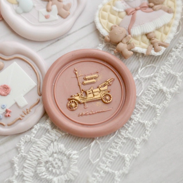 【3rd anniversary】Wax seal stamp │Classic car(Welcome)【25mm】