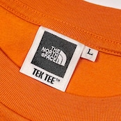THE NORTH FACE ノースフェイス TEK TEE ビッグロゴ デザイン 半袖 ドライ Tシャツ L/オレンジ メンズ ビンテージ