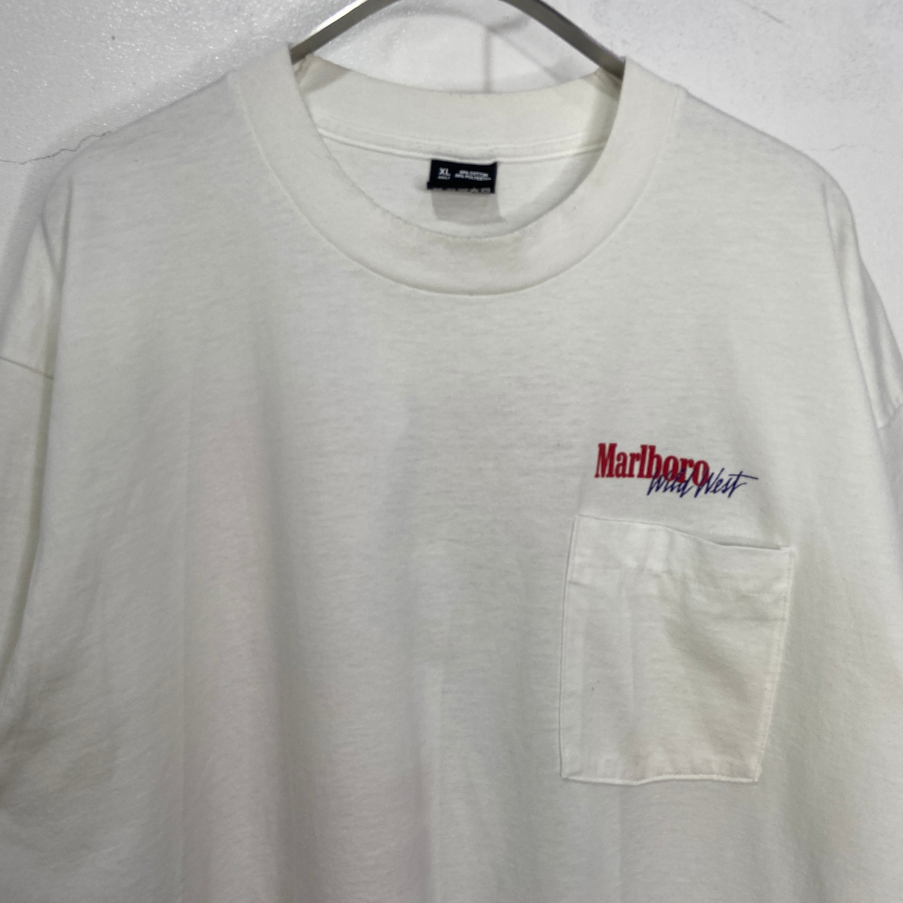 90s USA Marlboro マルボロTシャツ プリントT ポケT 白 XL | 古着屋 Uan