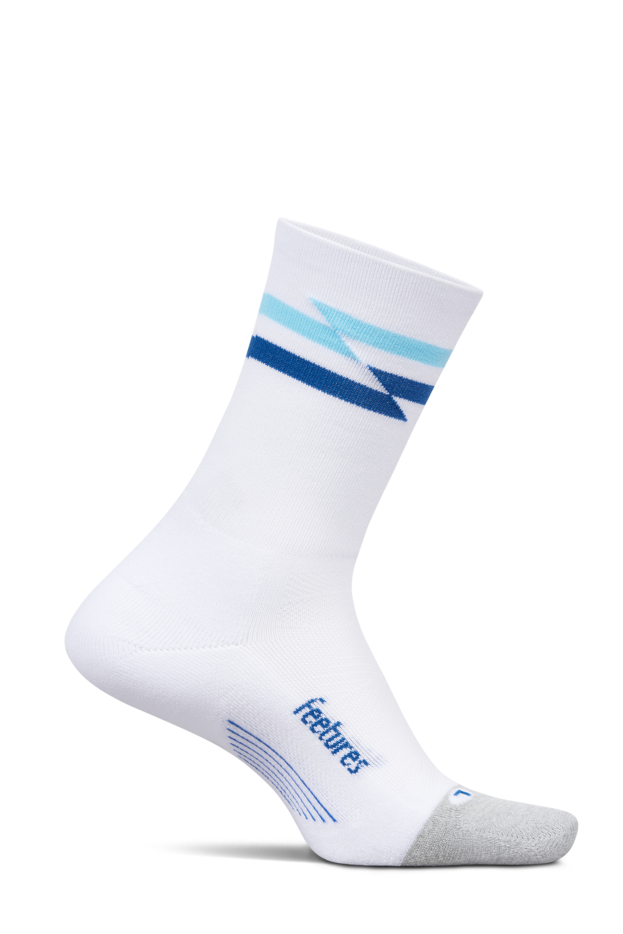 Feetures(フィーチャーズ) ELITE LIGHT CUSHION MINI CREW WhiteTrack メンズレディースソックス