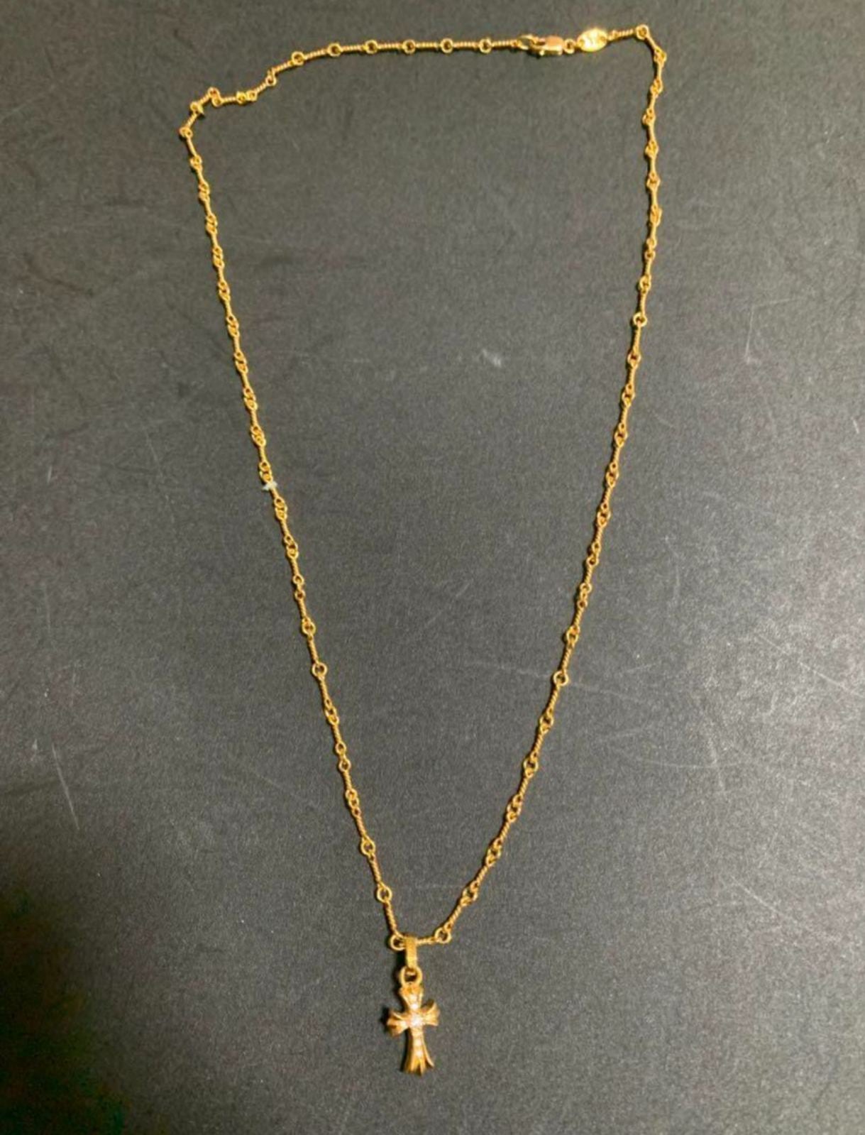 CHROME HEARTS クロムハーツ ベビーファット クロス 22k ネックレス  