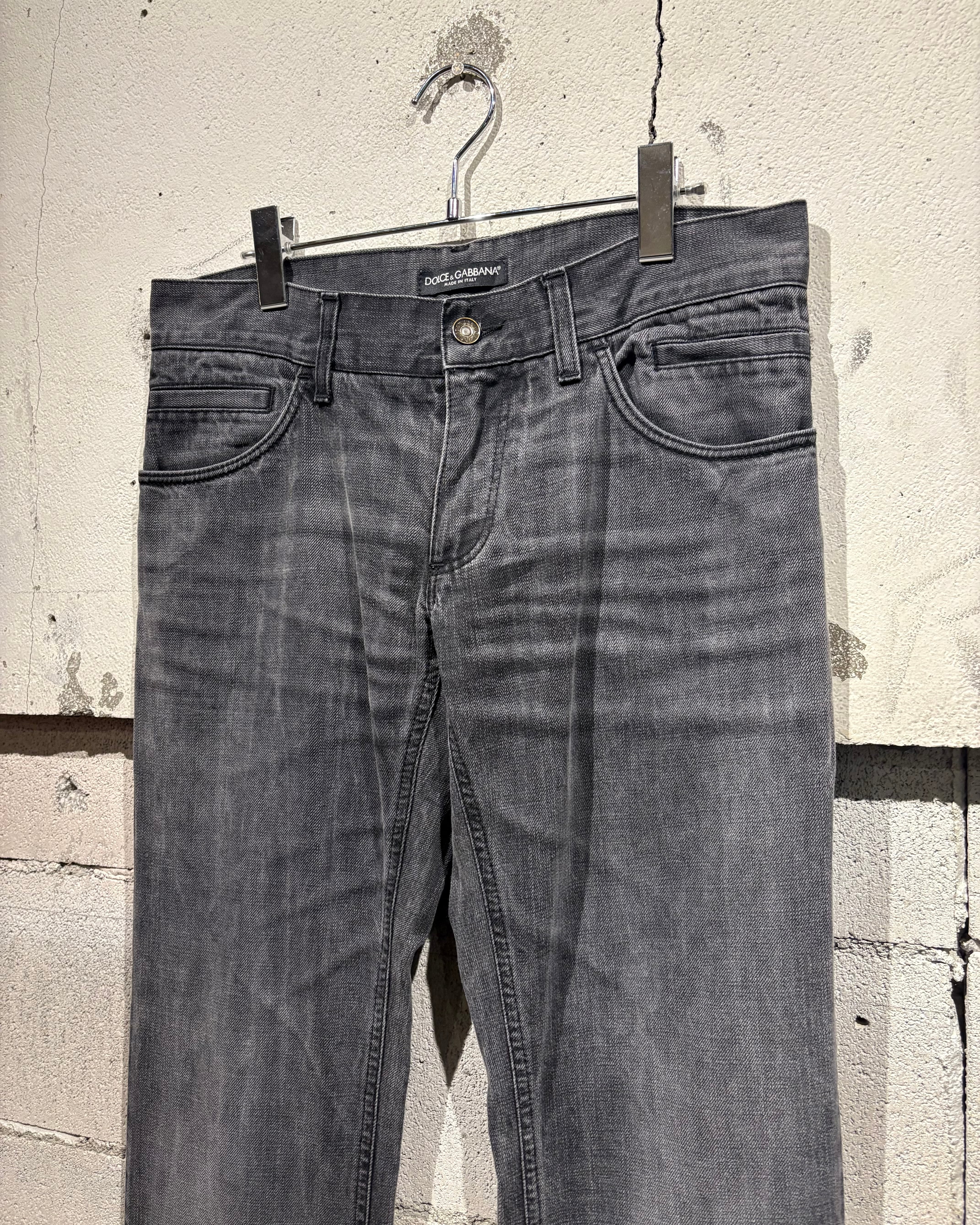 Caka otto】“DOLCE & GABBANA” Good Fade Black Denim Pants | Caka
