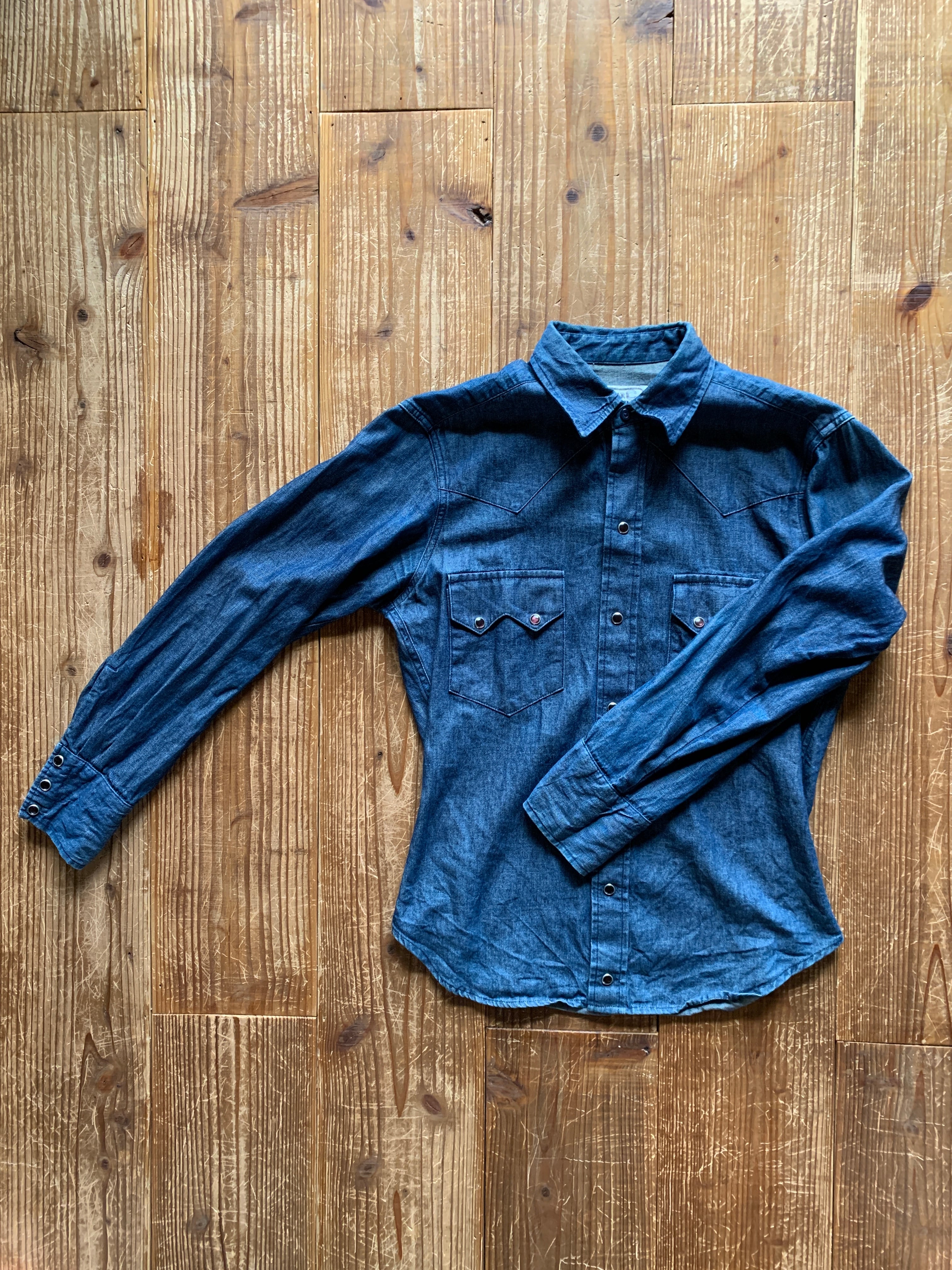 60's H BAR C  デニムウエスタンシャツ濃紺 USA製
