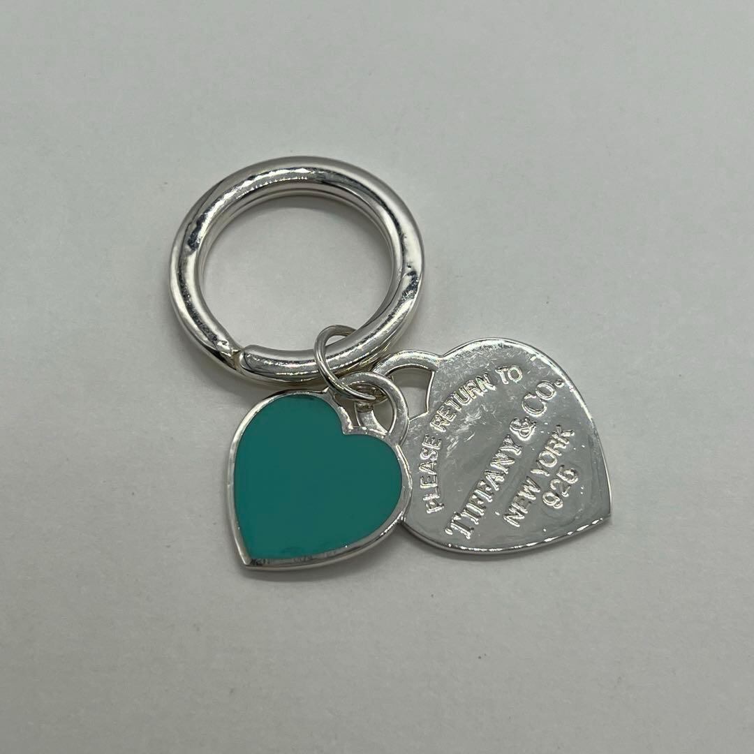 ティファニー TIFFANY リターントゥ ダブルハート キーリング ブルー