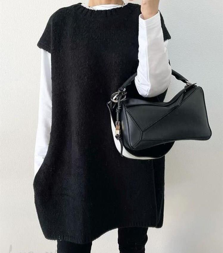 ベスト ニットベスト 2022年新作 プルオーバー レディーストップス ラウンドネック ニット