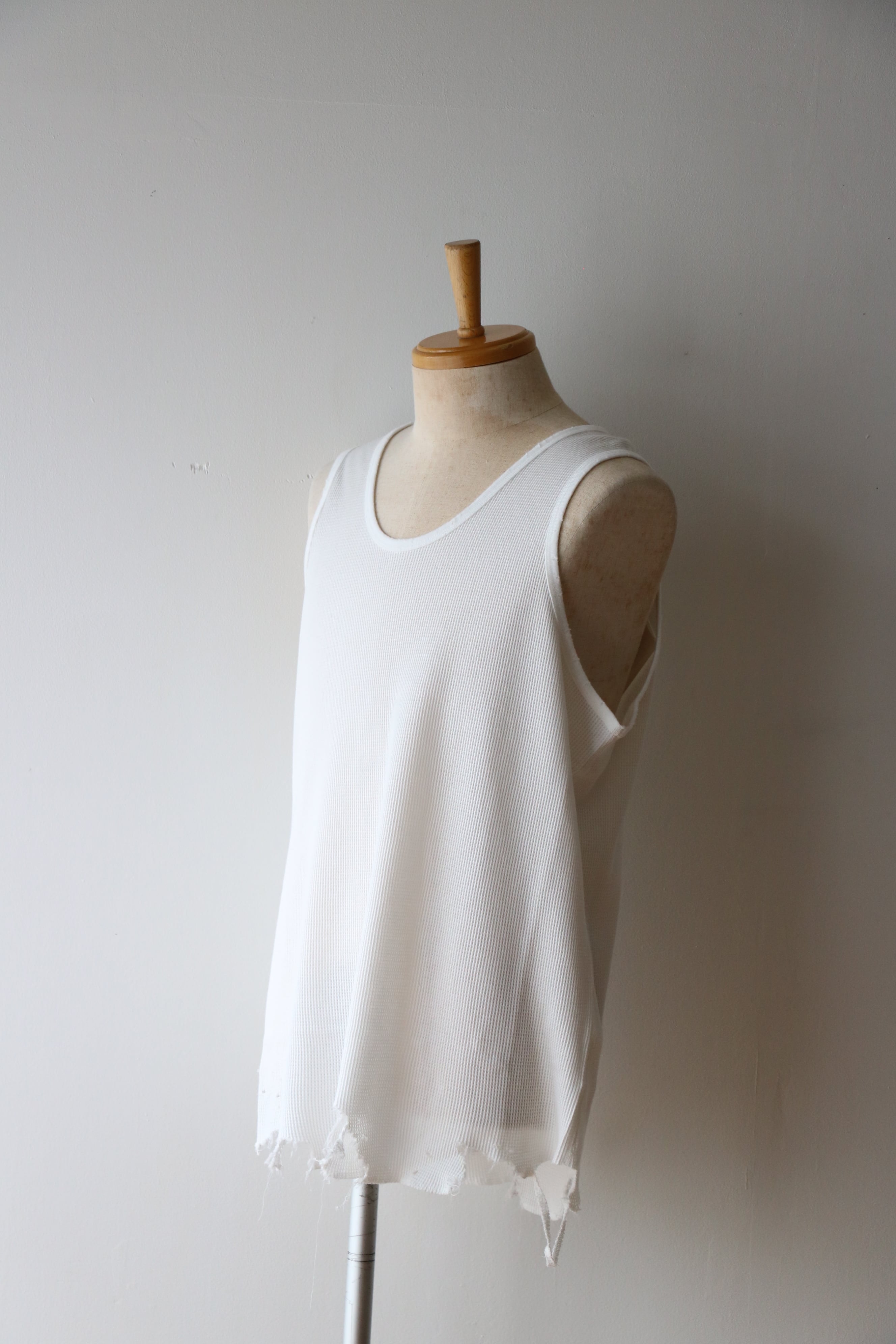 Ancellm - DAMAGE WAFFLE TANK TOP- / ANC-STD-CT04 / アンセルム