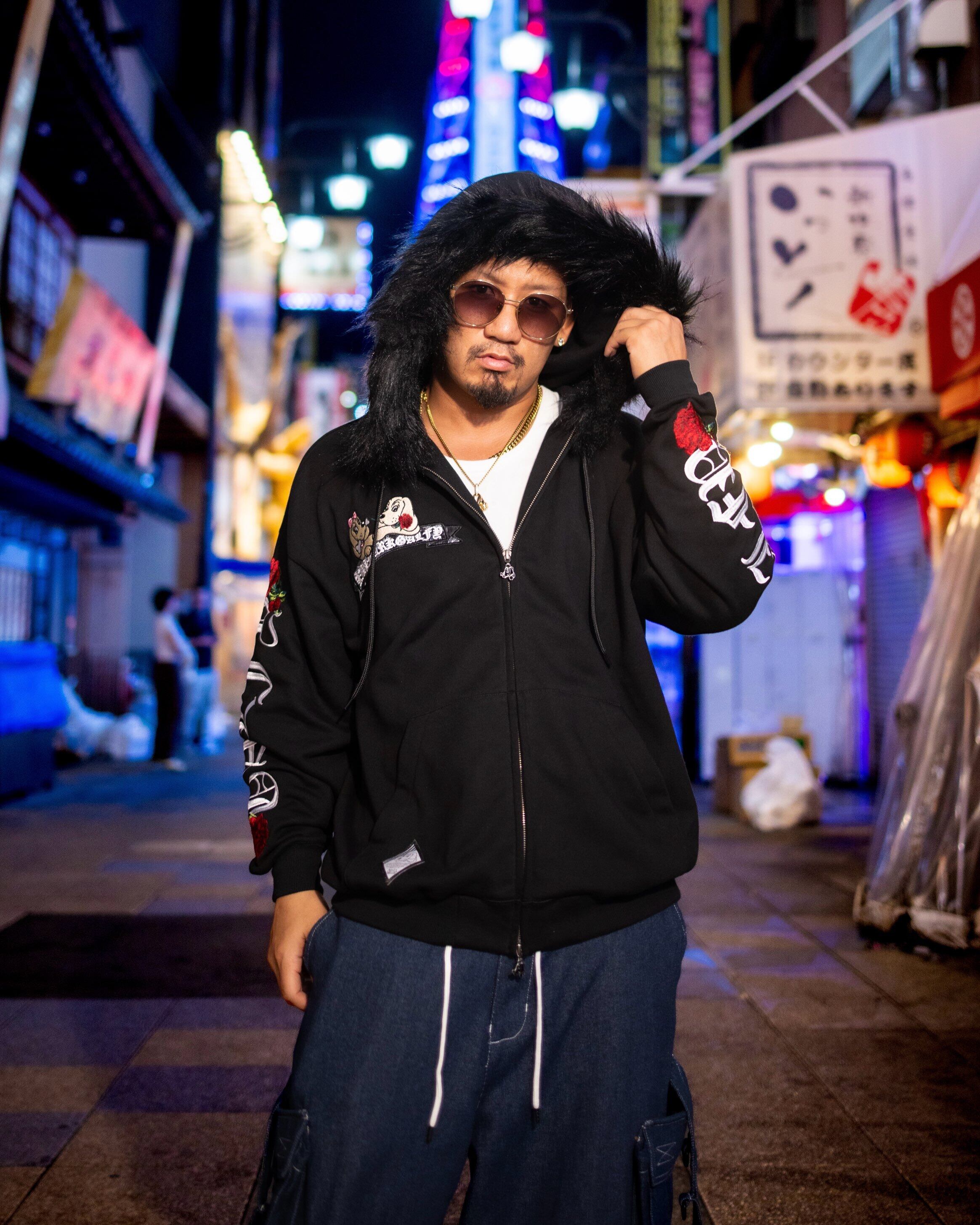 GALFY×Rafu&Co】ワンッ‼︎ROSEちゅー犬ZIPパーカー | GRATIFY
