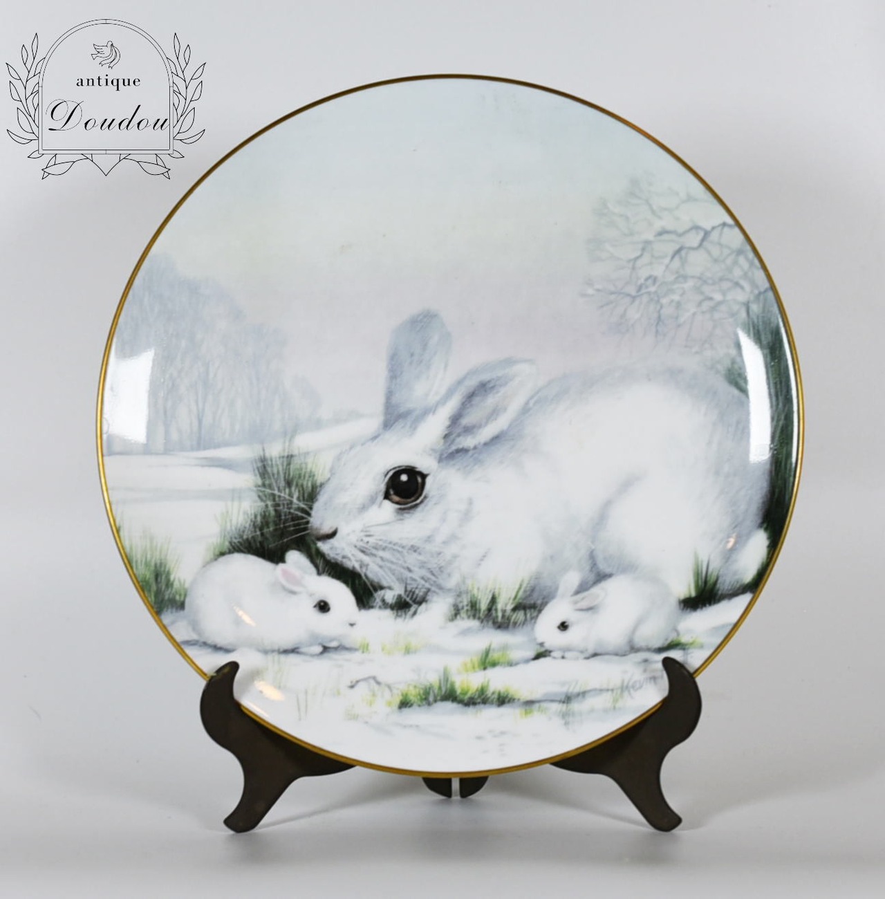 Crown Staffordshire コレクタープレート うさぎ【s0197】