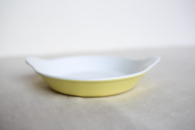 フランス ヴィンテージ ル・クルーゼ Le Creuset グラタン皿 ブリュレ皿 黄色 サイズ3 N-01526