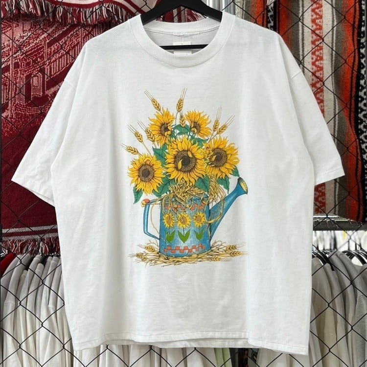 ひまわり系 半袖Tシャツ アート デザインプリント 古着 古着屋 埼玉 ストリート オンライン 通販