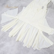 社交ダンス 衣装 ワンピース ドレス ホワイト系 インザムード in the MOOD 日本製 アイボリー 無地 伸縮 ストレッチ パーティ 発表会 ダンス スリット おしゃれ エレガント フェミニン 女性用