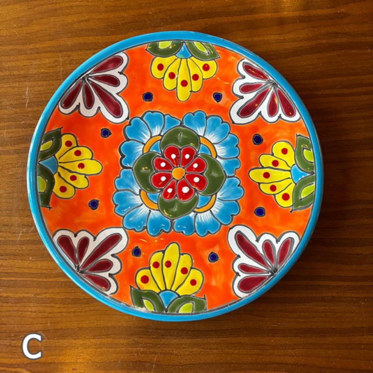 Mexicco Guanajuato ware round plate L 6type　メキシコ　グアナファト焼　丸皿　L　全6種　プレート　大皿　メインディッシュ　ボウル　サラダボウル　メキシコ料理