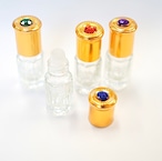 【ミニガラスロールオンボトル】3ml ゴールドキャップ 詰替 ガラス 携帯 精油 アロマ 器材 旅行 容器 ケース 保存 香水瓶 アロマケース ボトル 瓶 ゴージャス アロマボトル