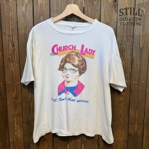 1980's〜 VINTAGE CHURCH LADY PRINT T-SHIRT SINGLE STITCH   /  80年代 ヴィンテージ チャーチレディ Tシャツ 袖 裾 シングルステッチ