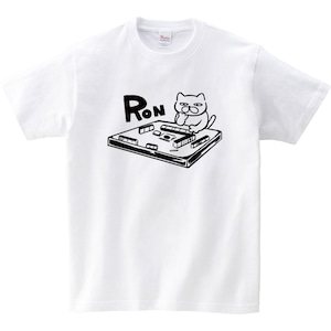 麻雀 マージャン 猫 ネコ Tシャツ cat44 猫服 ゆるキャラ ねこ 猫 服 ねこ柄 猫柄 手描き ギャンブル