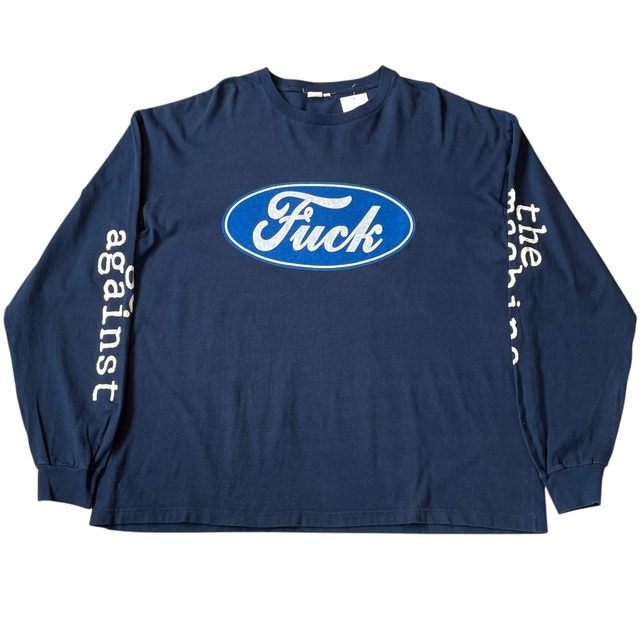 Special!!! 90s RAGE AGAINST THE MACHINE "Fuck" Ford parody L/S T-shirt