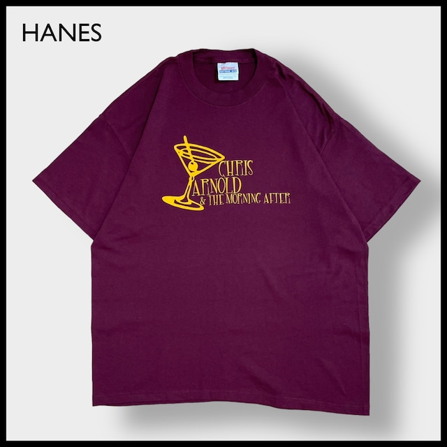 【HANES】ロゴ プリント Tシャツ カクテル 半袖 バーガンディ ヘインズ HEAVYWEIGHT ヘビーウェイト US古着