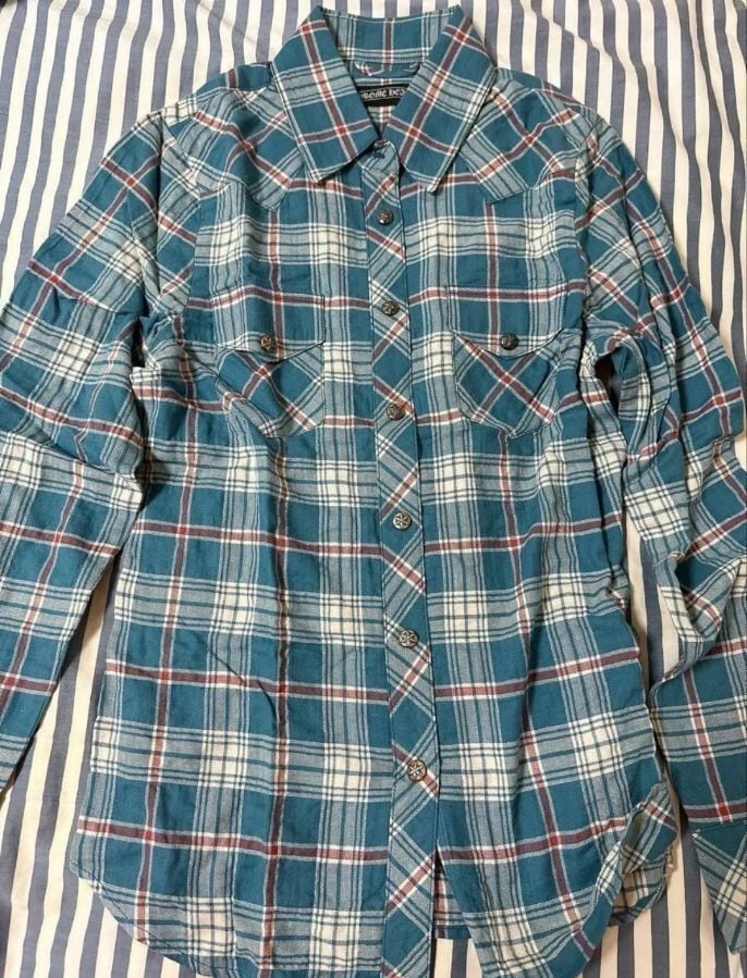 CHROME HEARTS クロムハーツ チェックシャツ 長袖 青 緑 CHROME HEARTS クロムハーツ チェックシャツ 長袖 青 緑