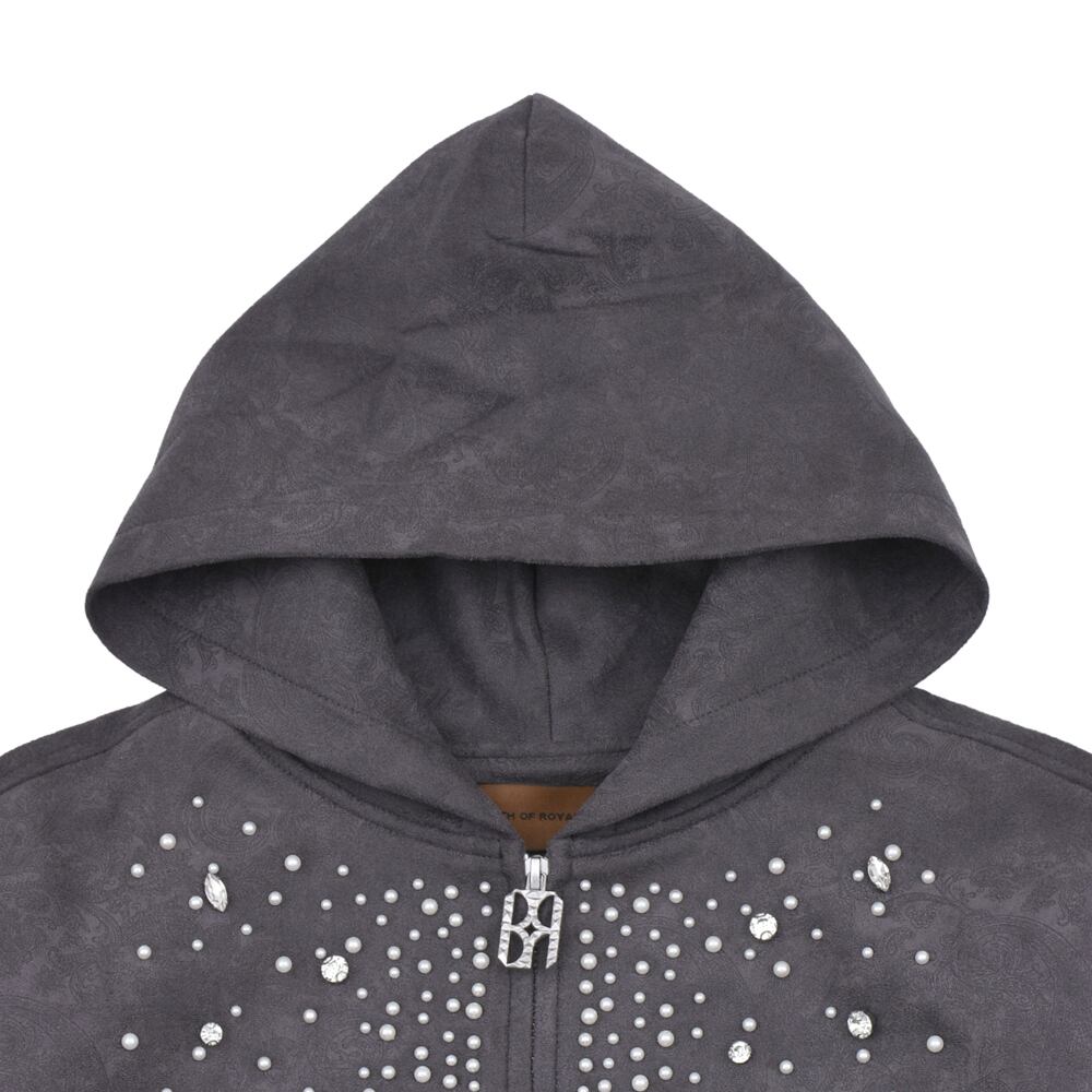 Birth Of Royal Child】Cashew Blossom Pearl Zipper Hoodie | AYIN