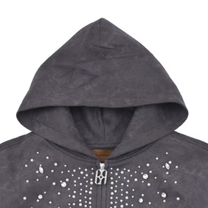 【Birth Of Royal Child】Cashew Blossom Pearl Zipper Hoodie
