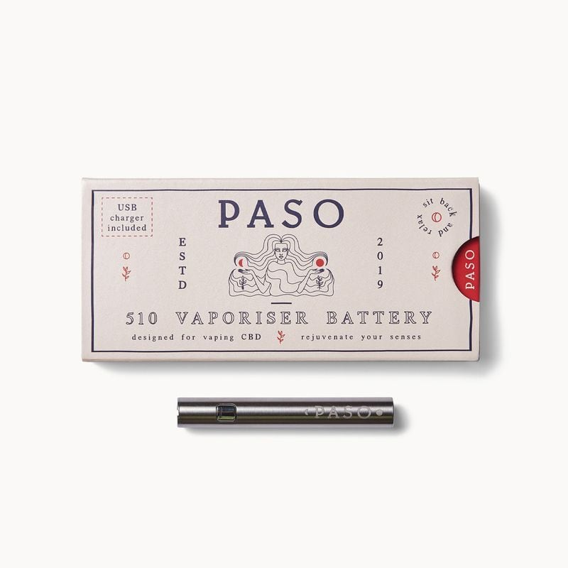 <PASO>CBD VAPE PEN / PEN + BATTERY / SILVER  (ORIGINAL)