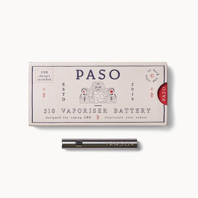 <PASO>CBD VAPE PEN / PEN + BATTERY / SILVER  (ORIGINAL)