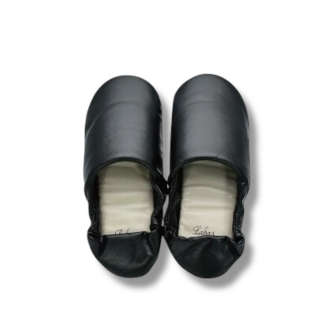 "Women's"ポータブルスリッパ ポーチ付き -Black