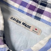 GAIJIN MADE ガイジンメイド チェック シアサッカー 七分袖シャツ S/ブルー×パープル系 メンズ 外人公司