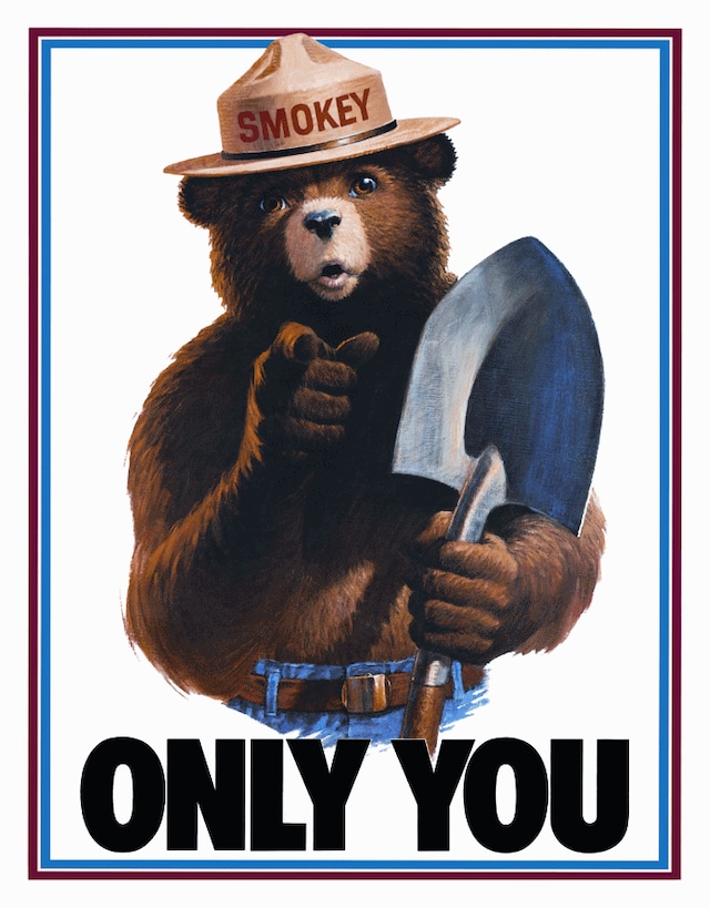 【ブリキ看板】 Smokey Bear ONLY YOU 【ティンプレート】 0834