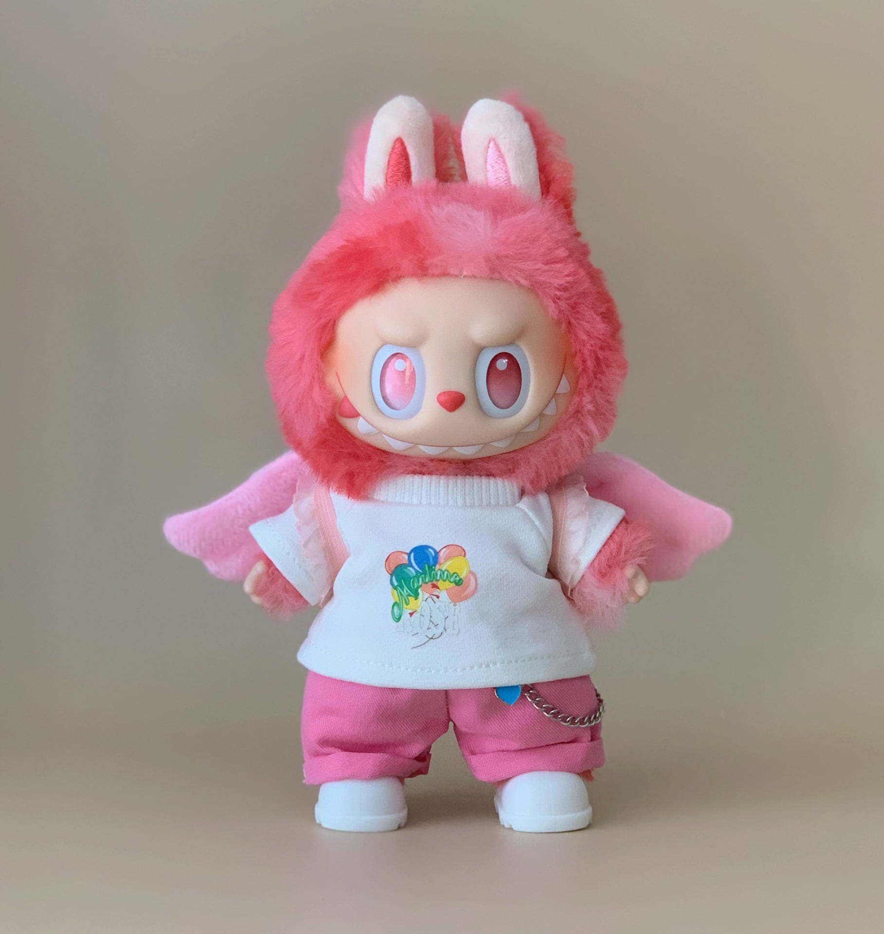 Labubu 1-3代/20cm用 カジュアル トップス+パンツ+シューズ+羽 ラブブ