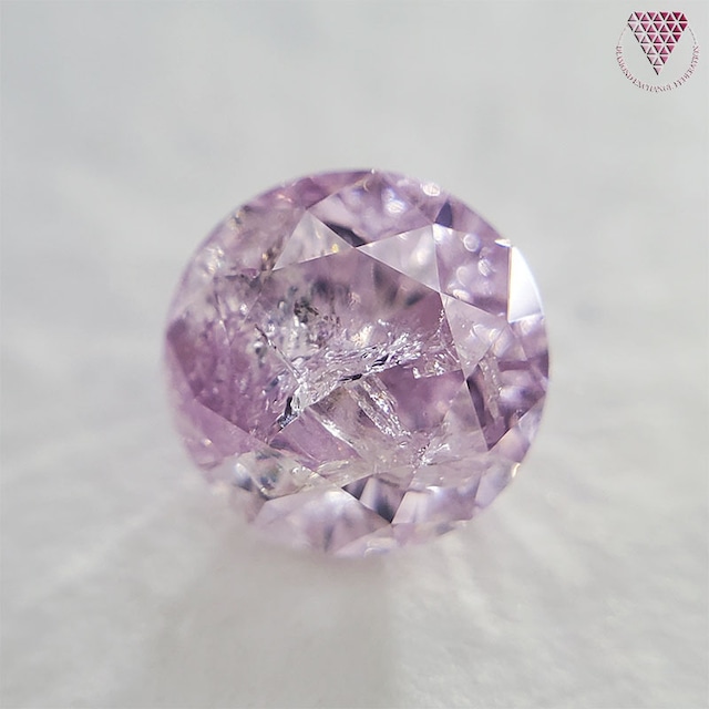 0.575 ct Fancy Light Purple Pink I2 CGL 天然 パープル ピンク ダイヤモンド ラウンド