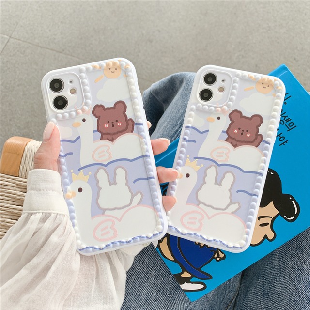 【韓国通販 dgo】iPhone protective case "bear and rabbit"（A0250）