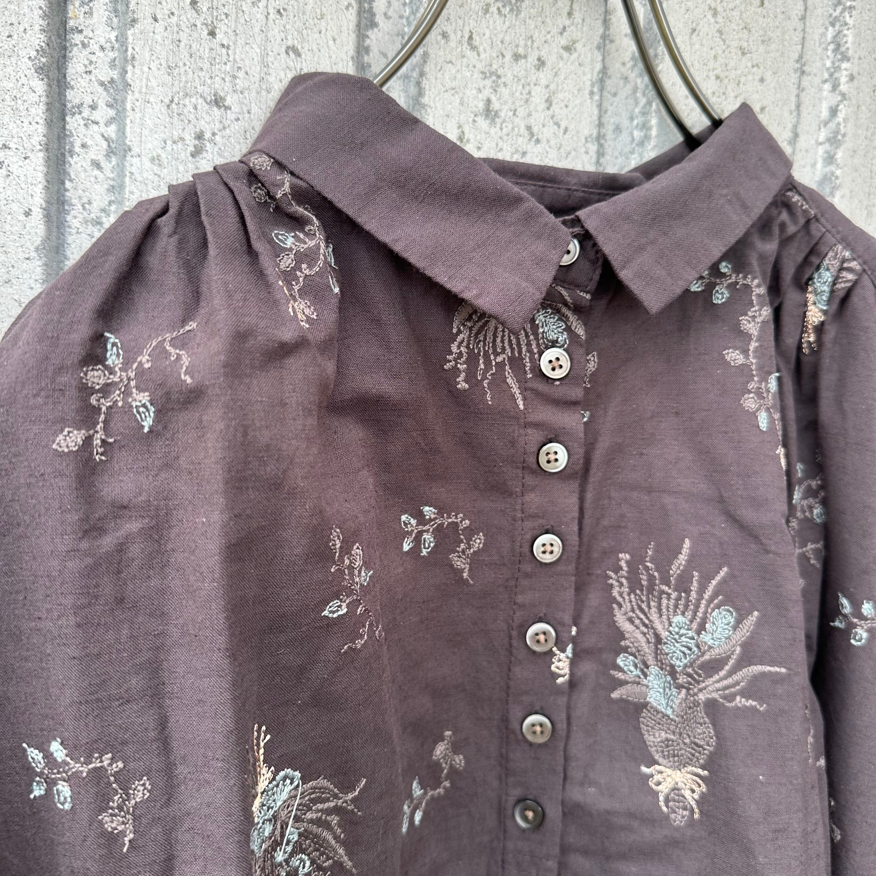 総柄刺繍シャツチュニック/ tukuroi'25AW/TK613259 | WACKY