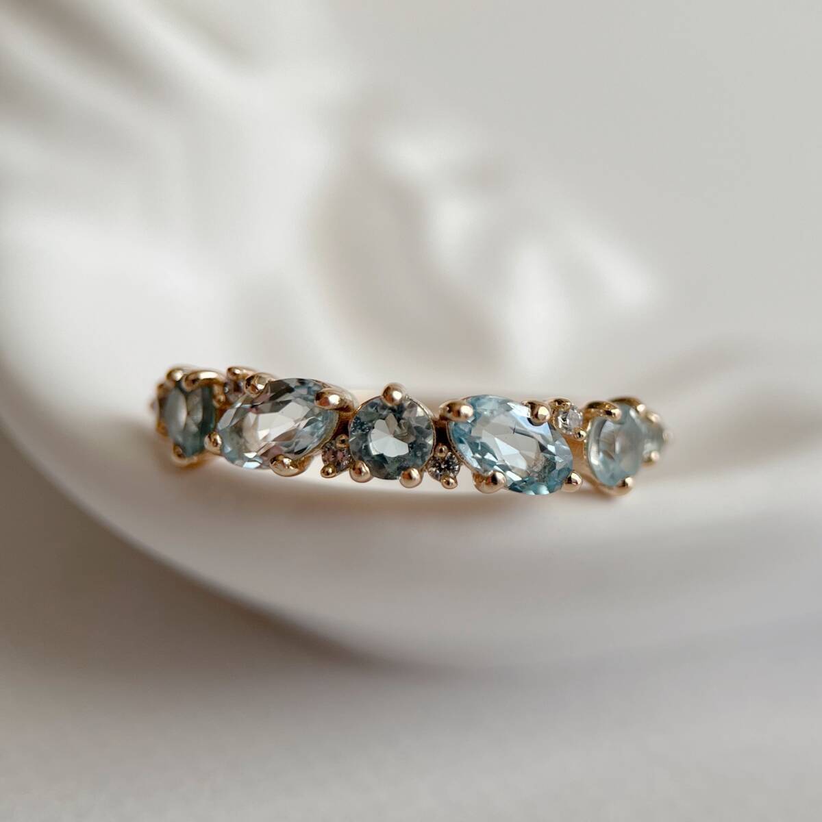 天然ブルートパーズ ハーフエタニティ風リング silver925 | Dreaming