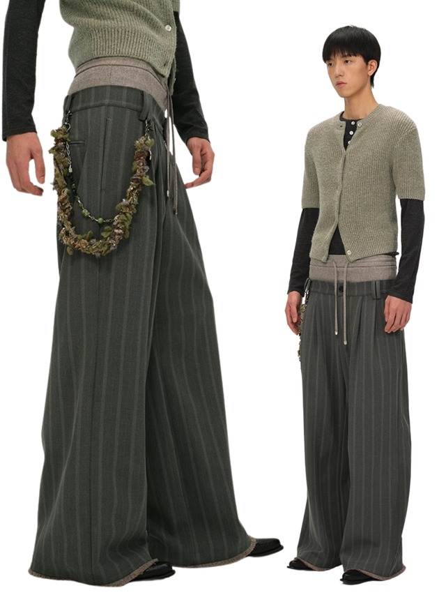 BALIANG Shadow Fall Double Patch Wide Trousers