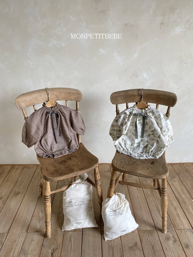 《ラスト1》《即納》《monpetitbebe》ribbon rompers (baby)