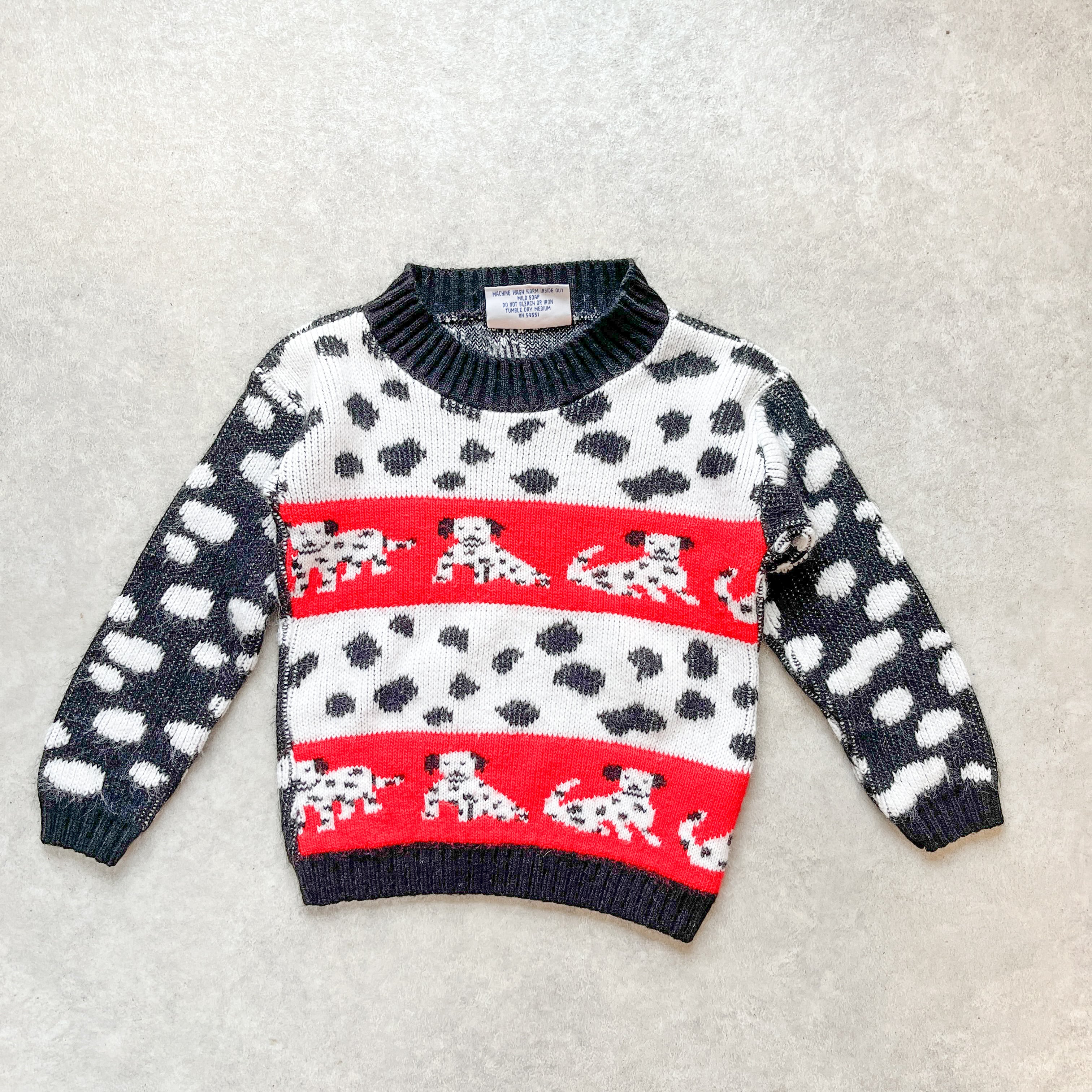 90s ヴィンテージ】ダルメシアンニット｜100サイズ｜キッズ古着