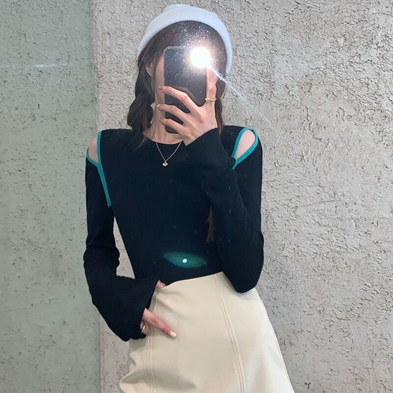 セーター スプリングオータムスタイルシャツ トップス ロング 春物 秋物 1号婦人24973173897