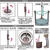 アズマ工業(Azuma Industrial) トルネード丸型セット 回転モップ 一層式洗浄バケツ フローリング掃除 タイル掃除 床掃除 拭き幅約26cm モップ全長約108~130cm TSM545