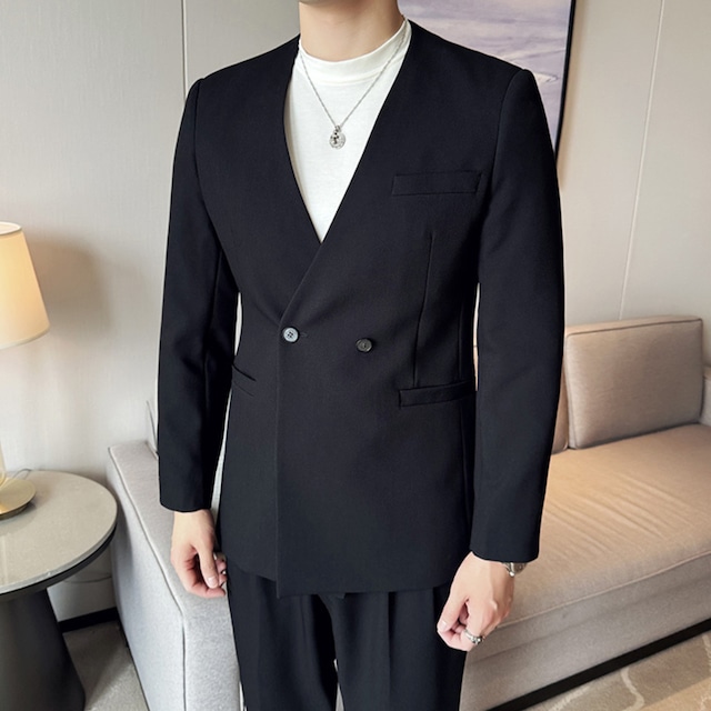 ダブルブレスト ツーピース スーツ 2色 10721