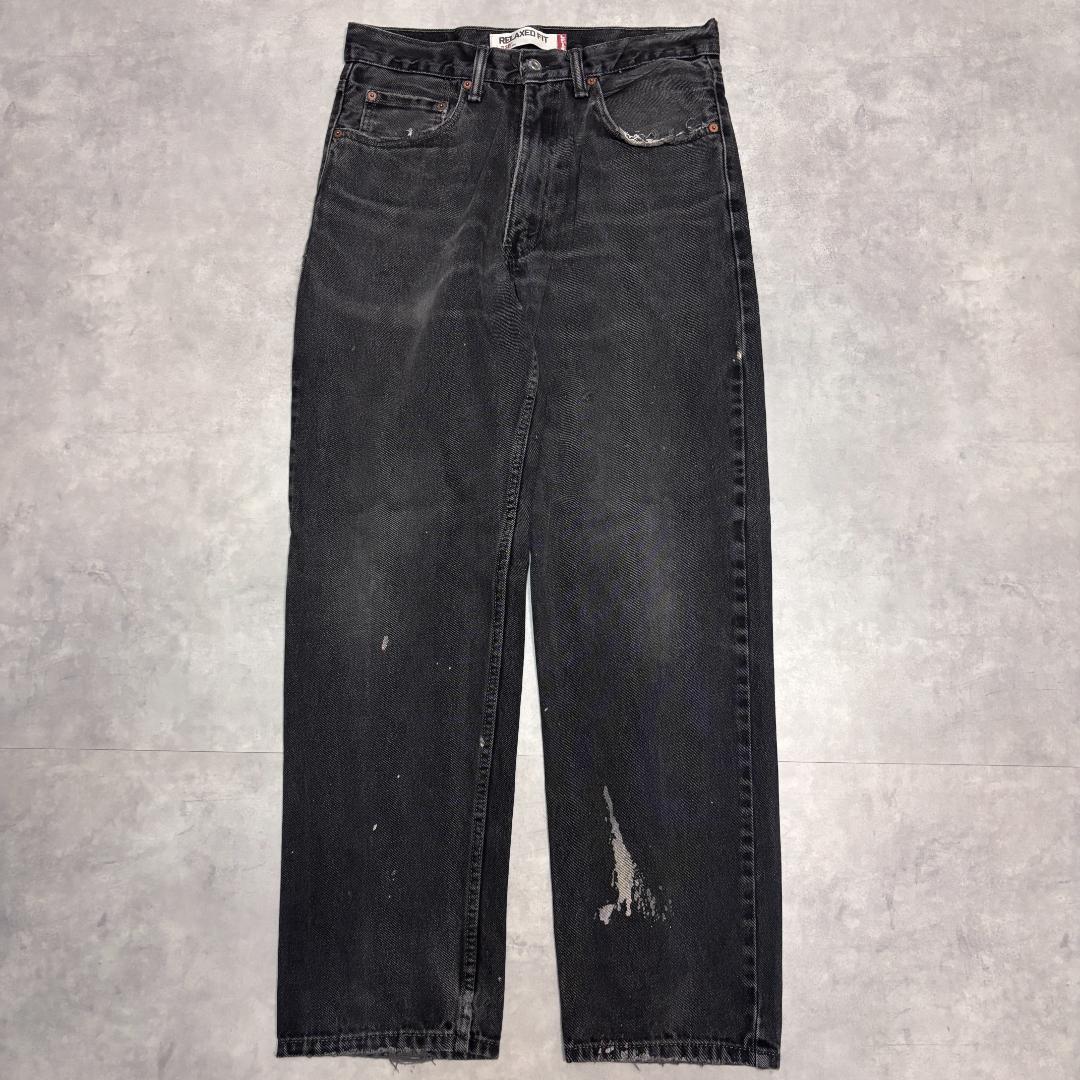 リーバイス550 Levis W32 ブラックデニム 黒 古着 ヒゲ 22131