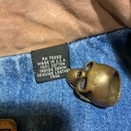 90s USA製 Timberland デニムジャケット 襟本革 ブルー ティンバーランド