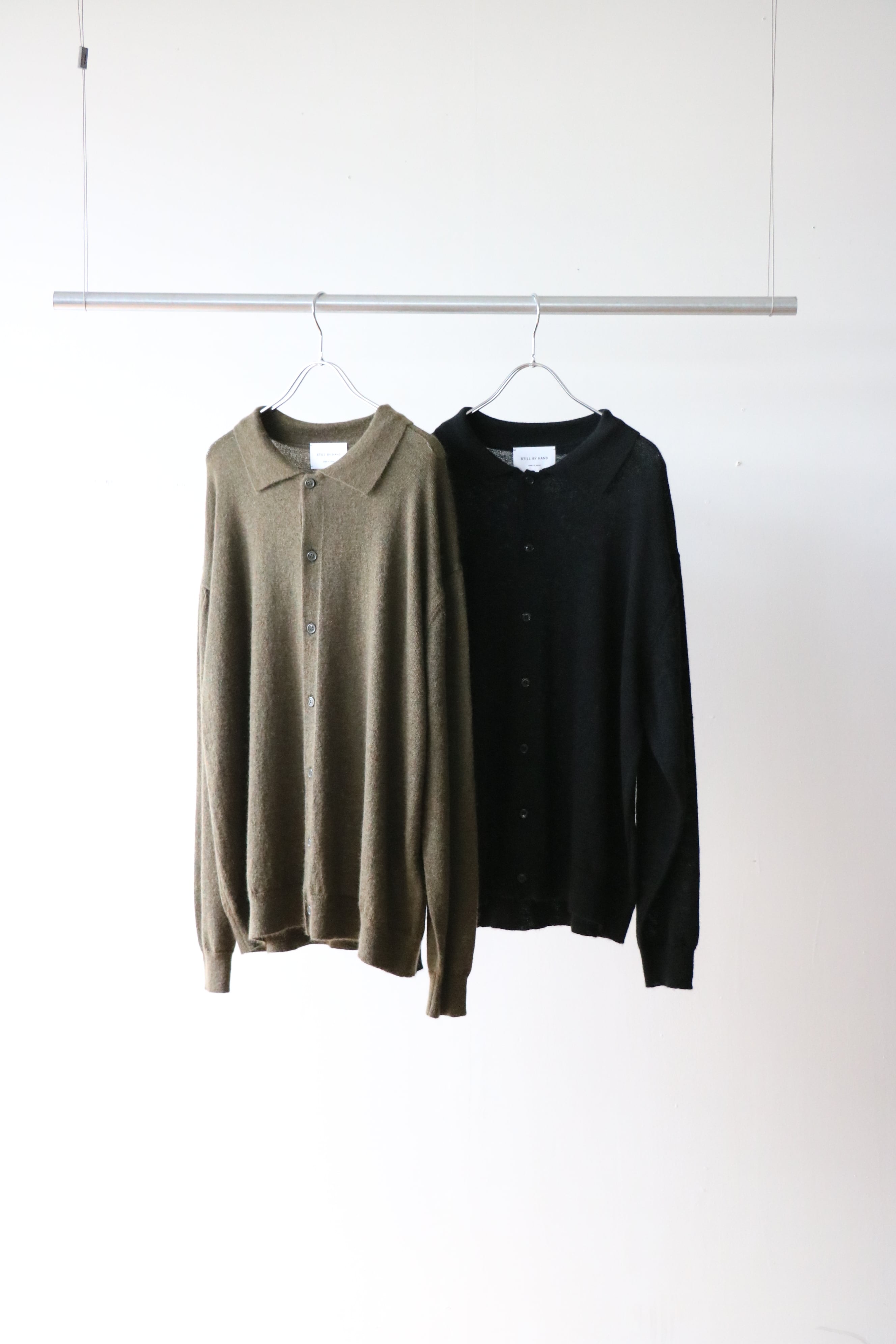 STILL BY HAND -Mohair polo color cardigan - / KN01254 / スティルバイハンド モヘア ポロカラー カーディガン