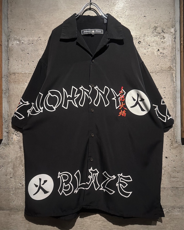 【Caka】“Johnny Blaze”Logo Design Loose Open Collar Shirt